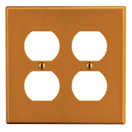 Hubbell Wiring Device-Kellems Wallplate, 2-Gang, 2) Duplex, Orange P82OR